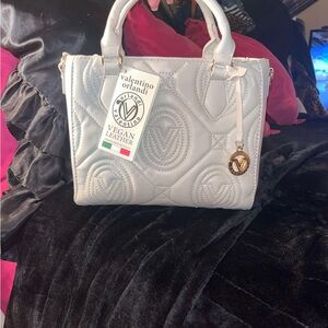 Valentino Orlandi Silver Vegan Leather Satchel